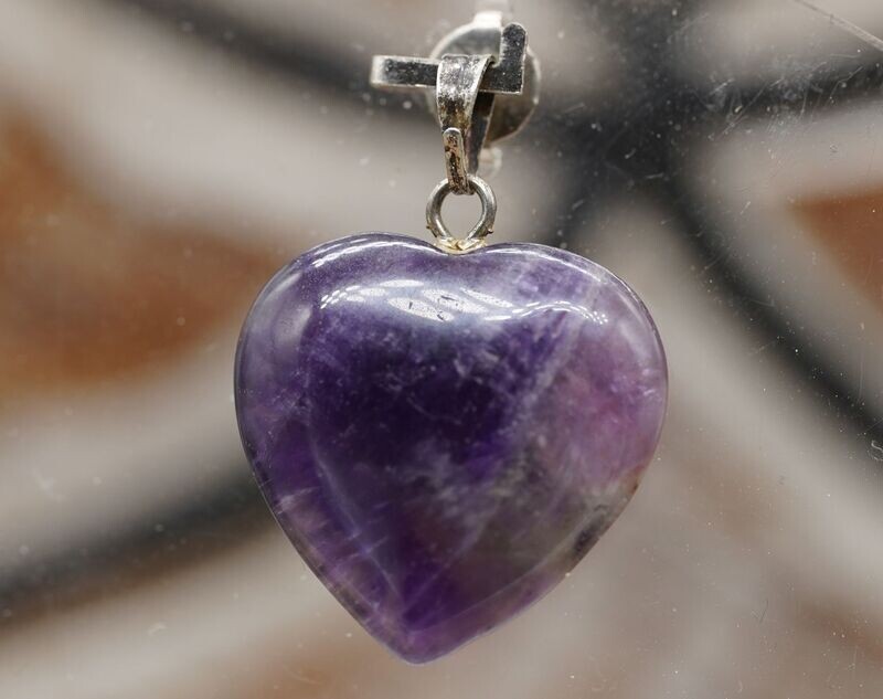 Amethyst Herz gestiftet 20 mm