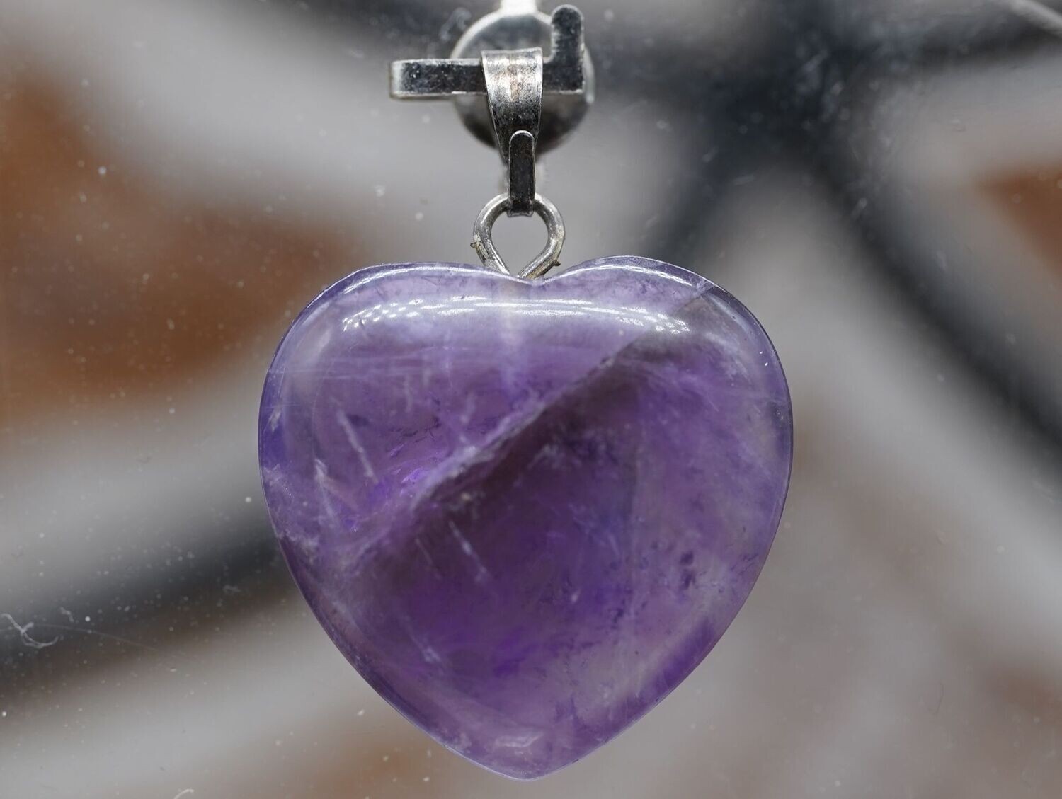 Amethyst Herz gestiftet 20 mm