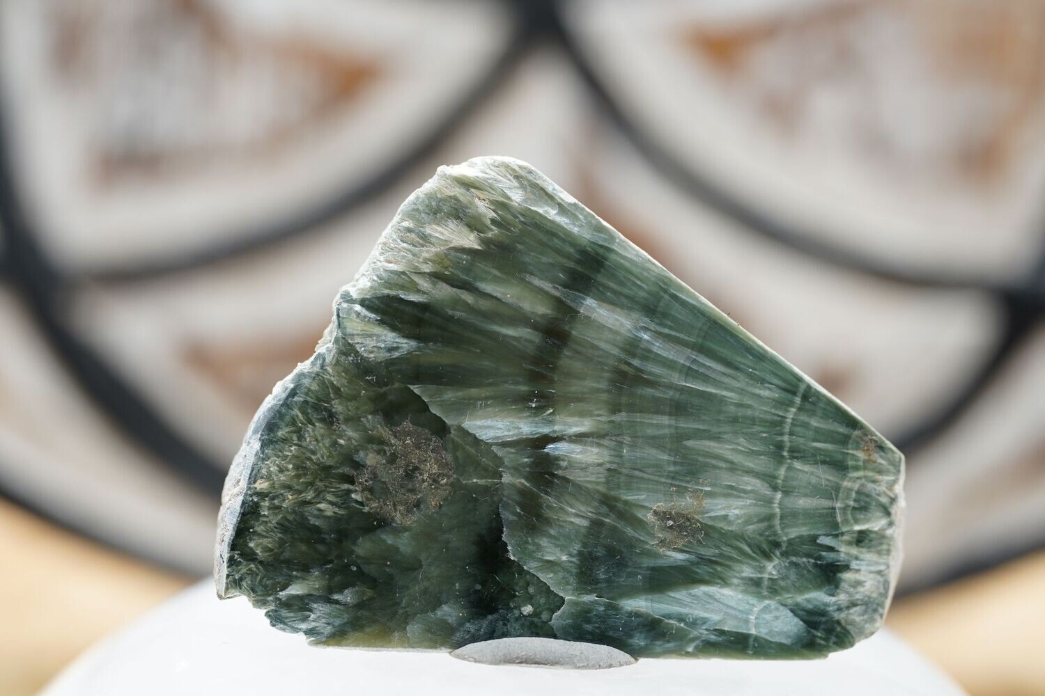 Serafinit Platte / Anschliff