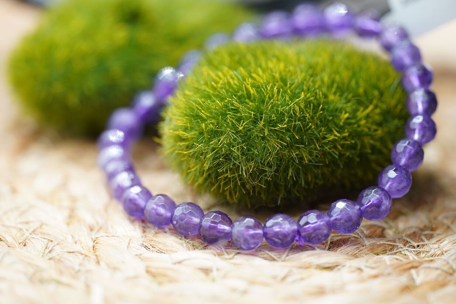 Amethyst Kugel Armband facettiert 6 mm / 19 cm