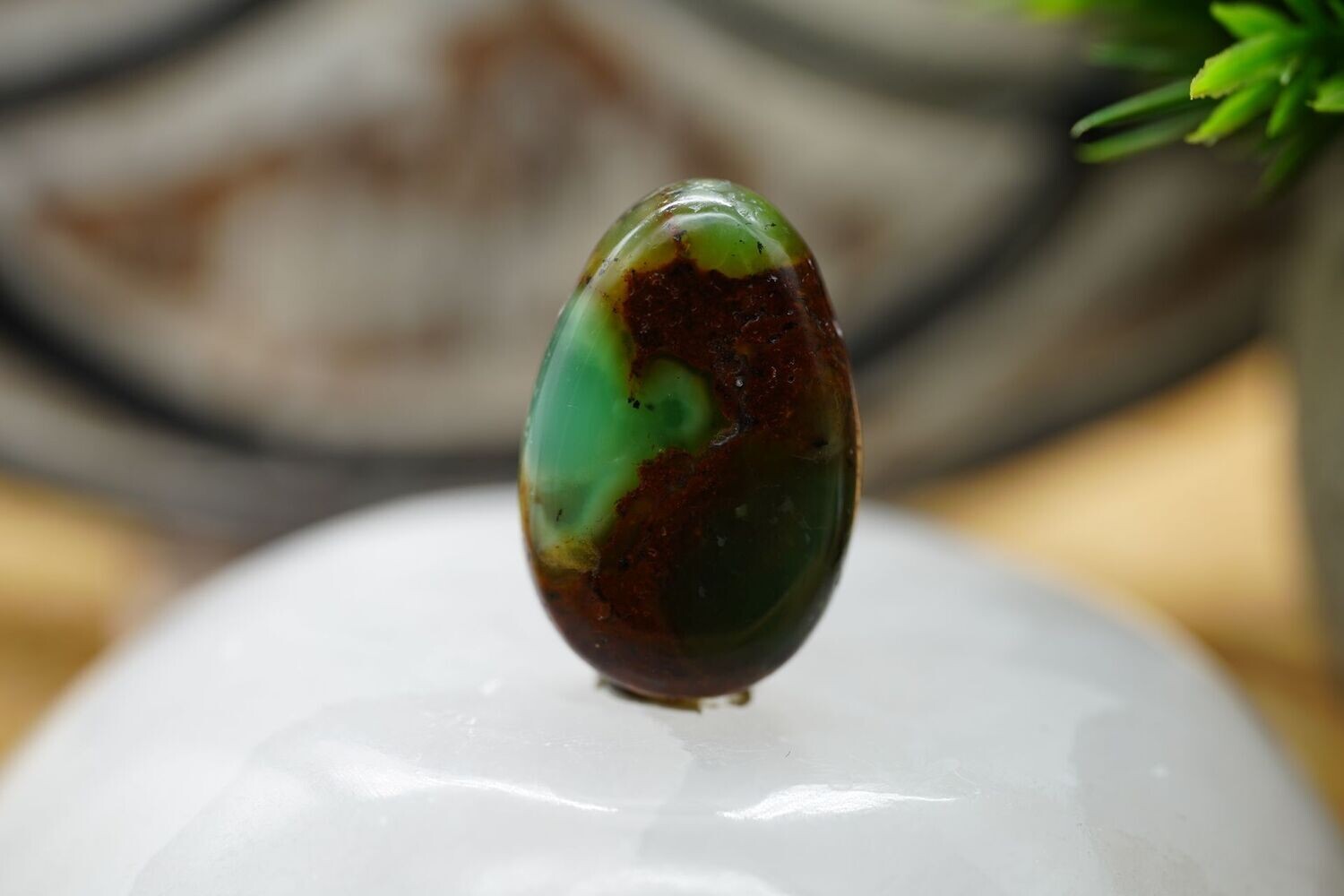Phantastische Chrysopras Tropfen gebohrt 2