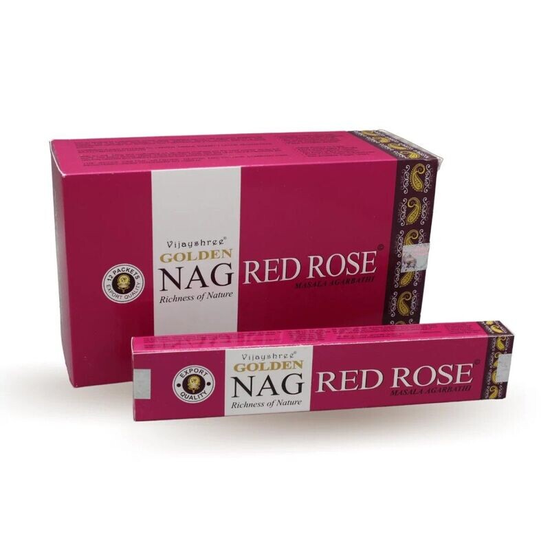 Vijayshree Räucherstäbchen "Golden Nag Red Rose"