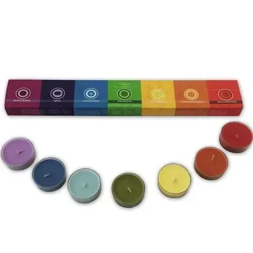 Green Tree Meditations Set Chakra Teelichter Green Tree Meditations Set Chakra Teelichter