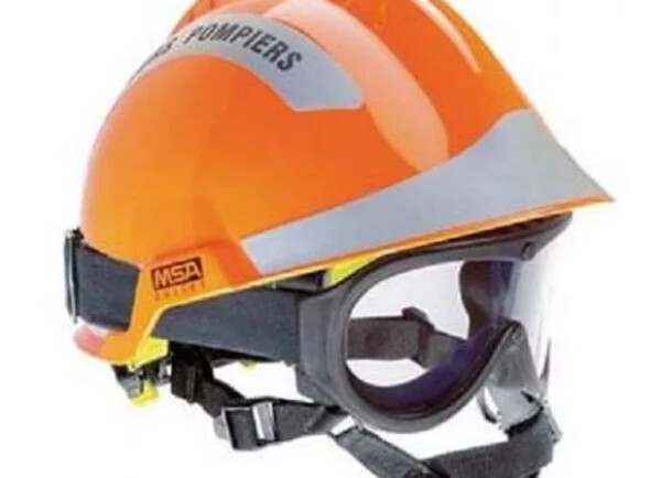 Casque F2 Xtrem orange sapeurs-pompiers avec lunettes Responder MSA