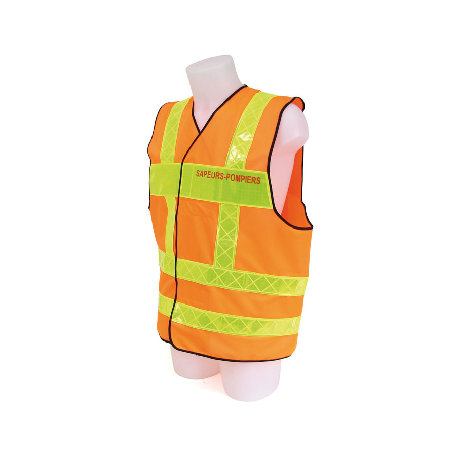 Gilet haute visibilité orange FELIN Sapeurs-Pompiers DIMATEX