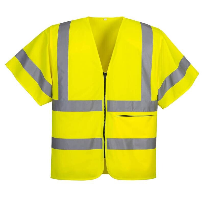 Gilet zippé à demi-manches haute-visibilité