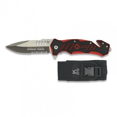 Couteau pliant pompier G10 K25 rouge-noir. L 8.7 ALBAINOX