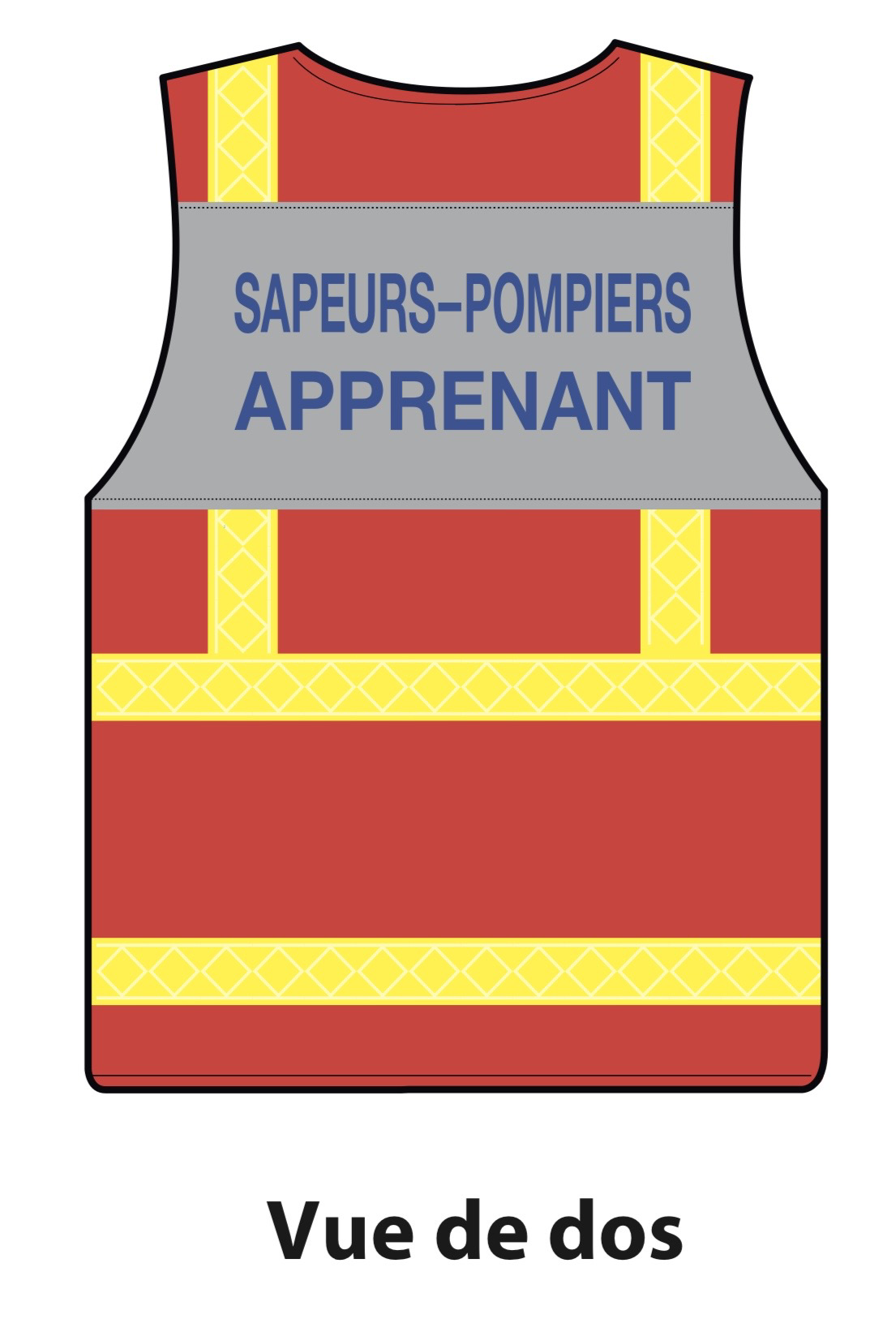 Gilet haute visibilité Sapeurs-Pompiers Apprenant Rouge CODUPAL