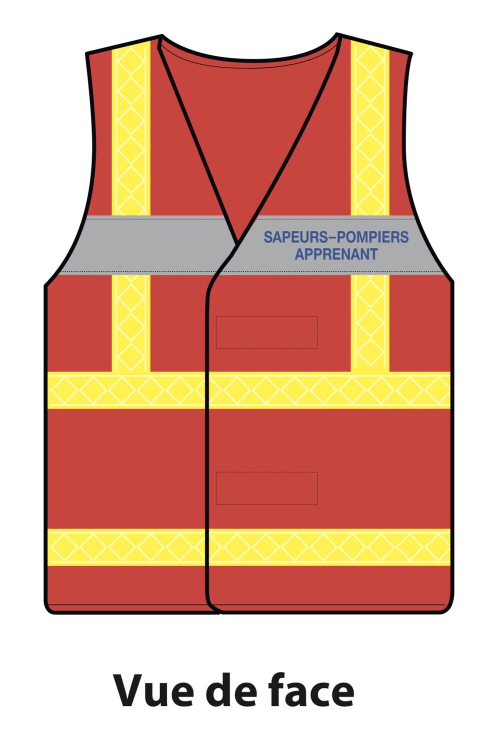 Gilet haute visibilité Sapeurs-Pompiers Apprenant Rouge CODUPAL