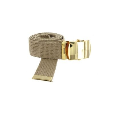 Ceinture tresse beige boucle or