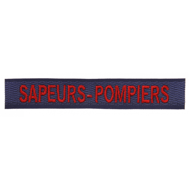 Bande patro SAPEURS-POMPIERS broderie rouge velcro bleu marine