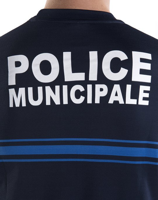 T-shirt jacquard police municipale bleu marine EUROPA KIMACHE