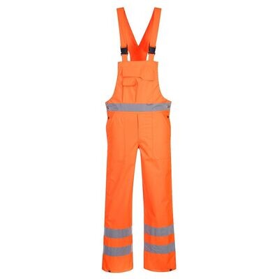 Cotte à bretelles Hi-Vis non doublée orange et jaune
