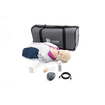 Mannequin de formation secourisme Nouveau Resusci Anne QCRP AW Airways + tête gestion VA voies aériennes Torse en sac semi-rigide LAERDAL