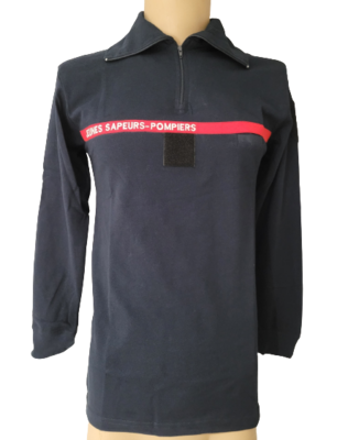 Polo manches longues Jeunes sapeurs-pompiers JSP 100% coton col zip BG-SAFETY