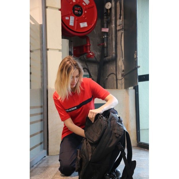 Polo sécurité incendie / SSIAP 100% coton manches courtes col boutons CITYGUARD