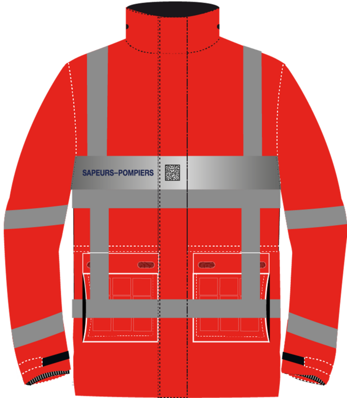 Parka / veste de pluie haute visibilité sapeurs-pompiers MADUO CODUPAL