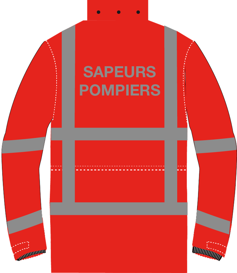Parka / veste de pluie haute visibilité sapeurs-pompiers MADUO CODUPAL