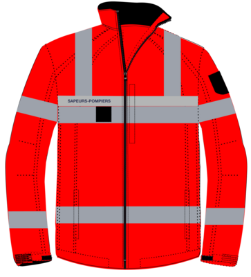 Veste softshell haute visibilité sapeurs-pompiers LOLA 4 microbilles CODUPAL