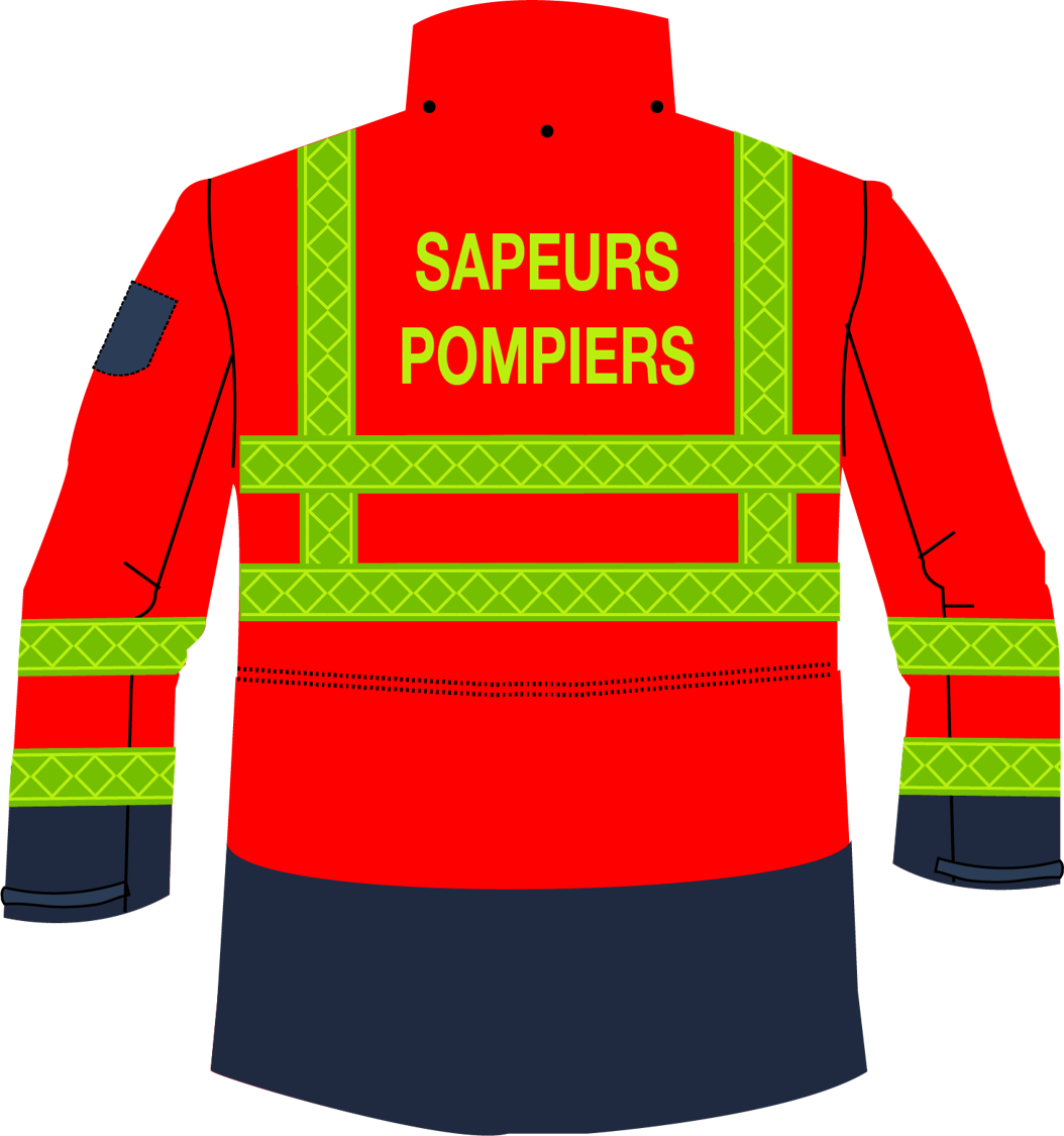 Parka / veste de pluie haute visibilité marquage sapeurs-pompiers ALEX HV1 microprisme CODUPAL