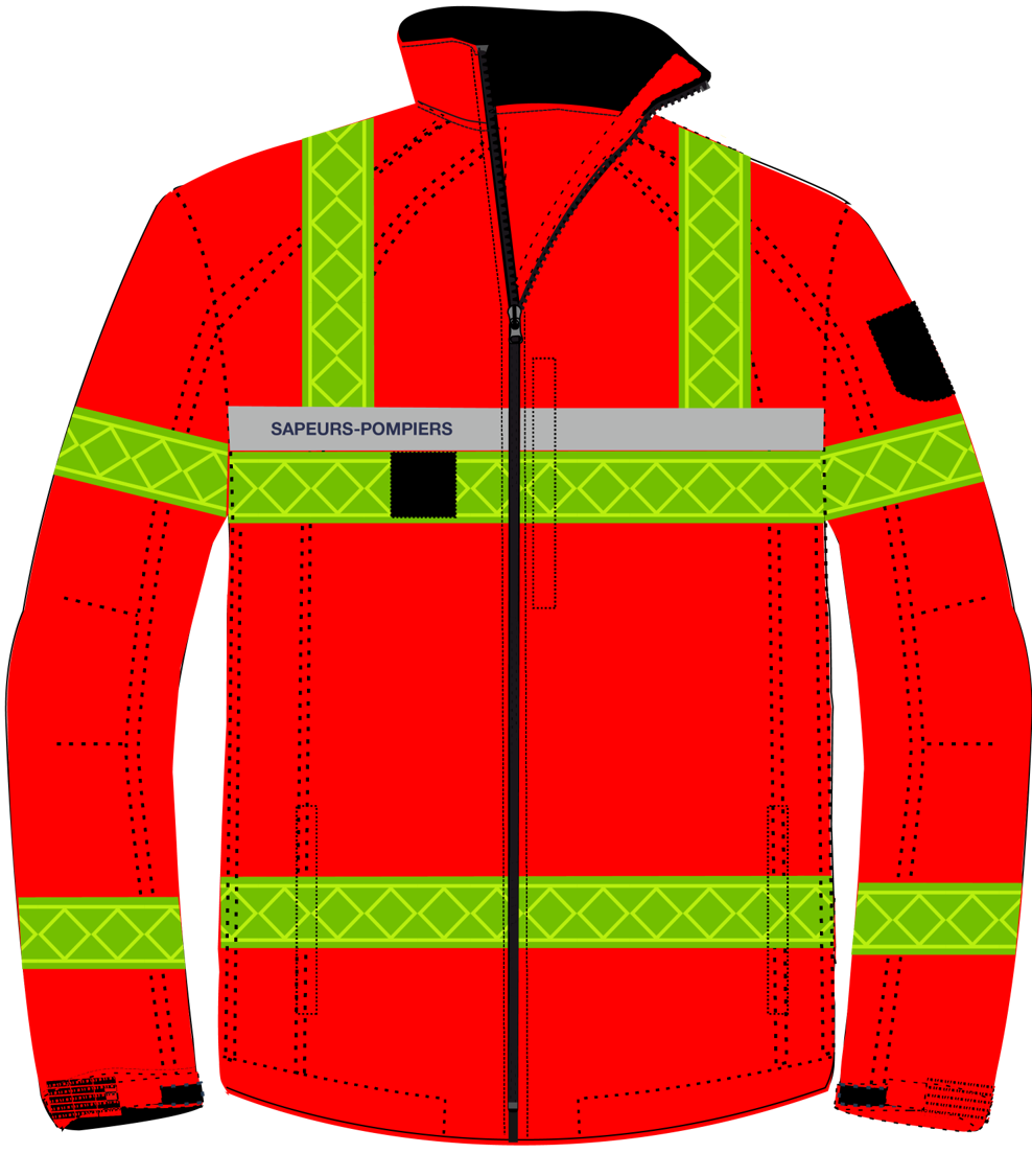 Veste softshell haute visibilité sapeurs-pompiers LOLA 4 microprisme jaune CODUPAL