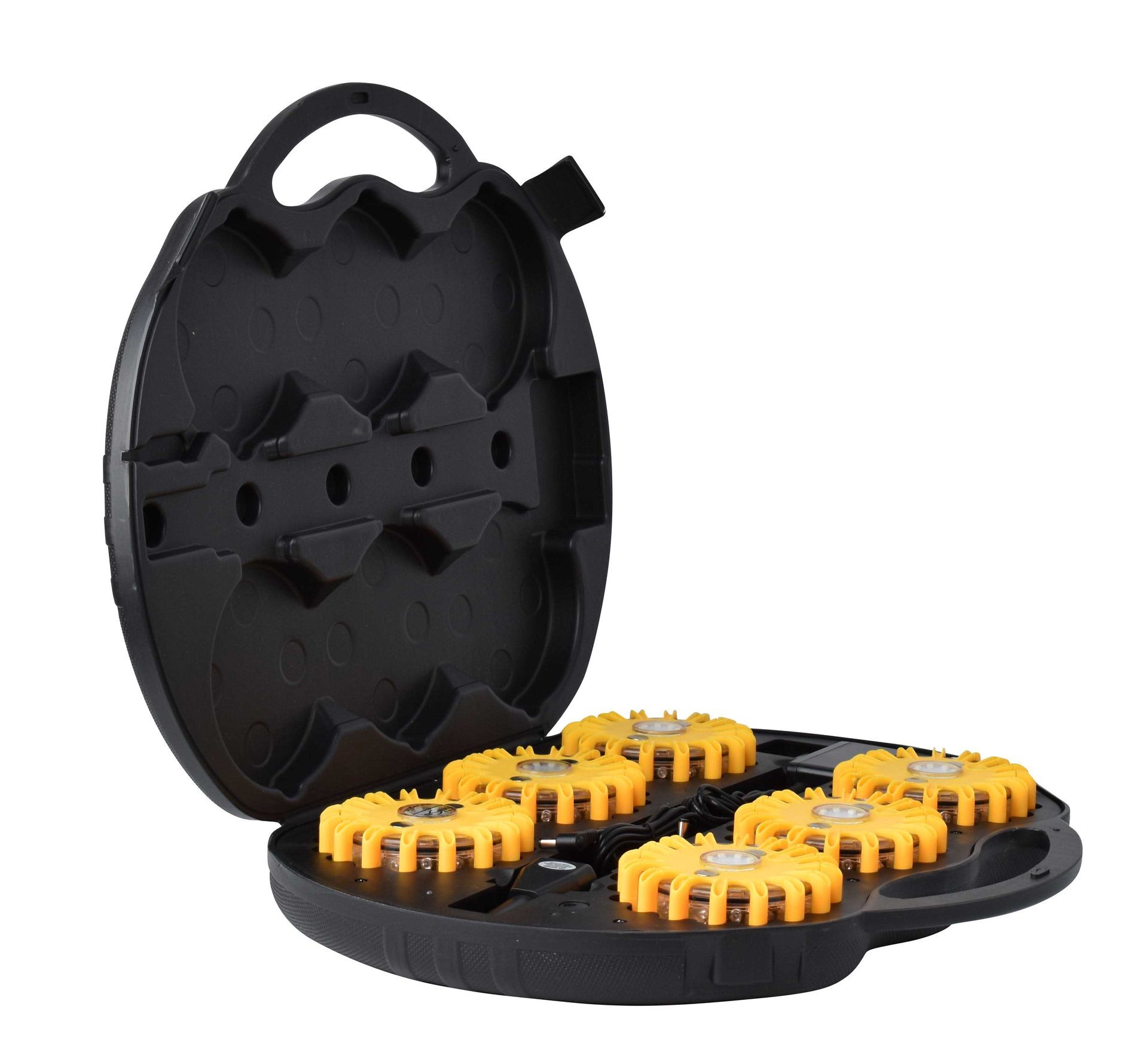 Valise ovale de 6 balises led jaune magnétique et rechargeable BG-SAFETY