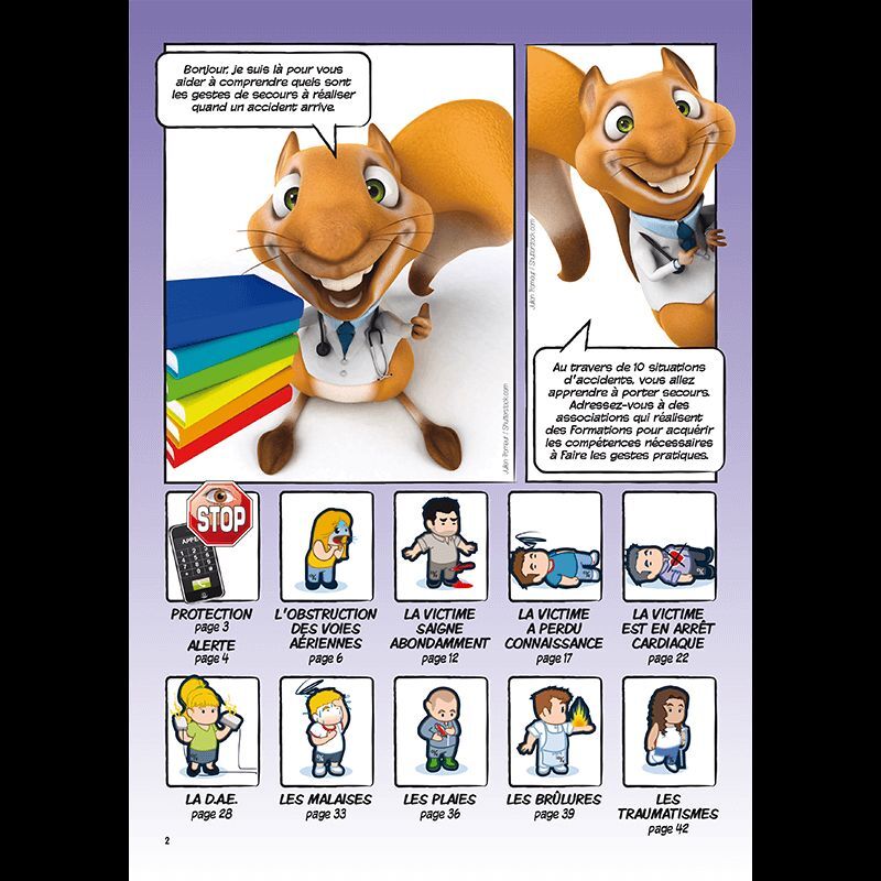 Livre BD bande - dessinée de formation premiers secours PSC1