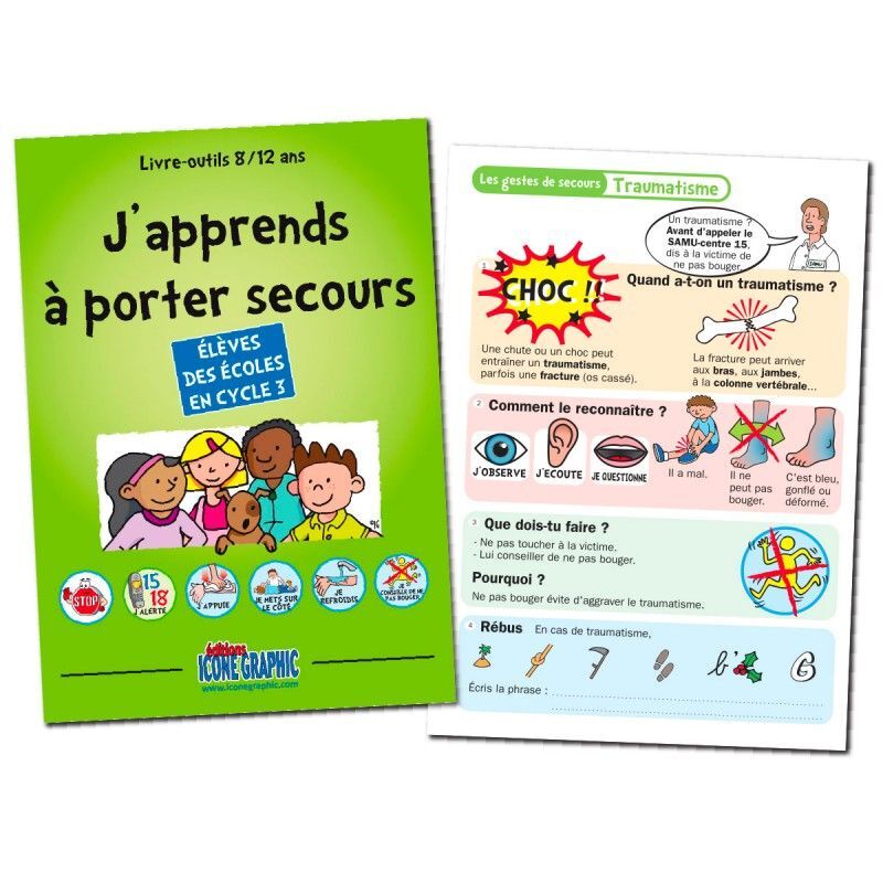 Kit de formation premiers secours enfants : APPRENDRE A PORTER SECOURS - CYCLE 2 (8 - 12 ans)