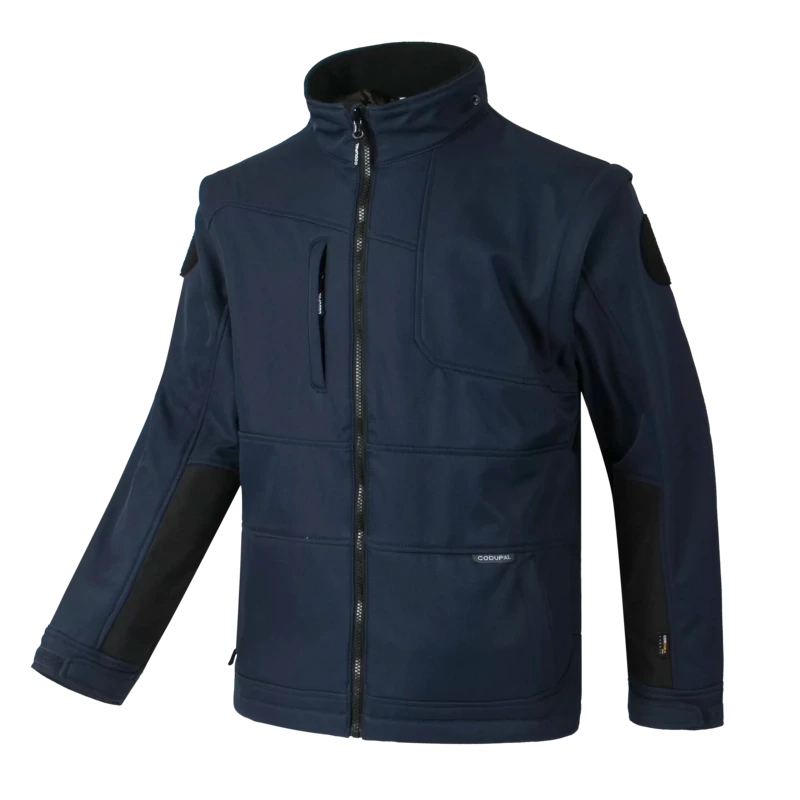 Veste softshell bleu marine manches amovibles BJORN CODUPAL