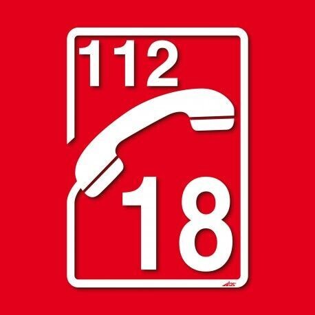 Adhésif  sérigraphie véhicule Téléphone 18 / 112 sapeurs-pompiers