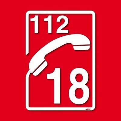 Adhésif  sérigraphie véhicule Téléphone 18 / 112 sapeurs-pompiers