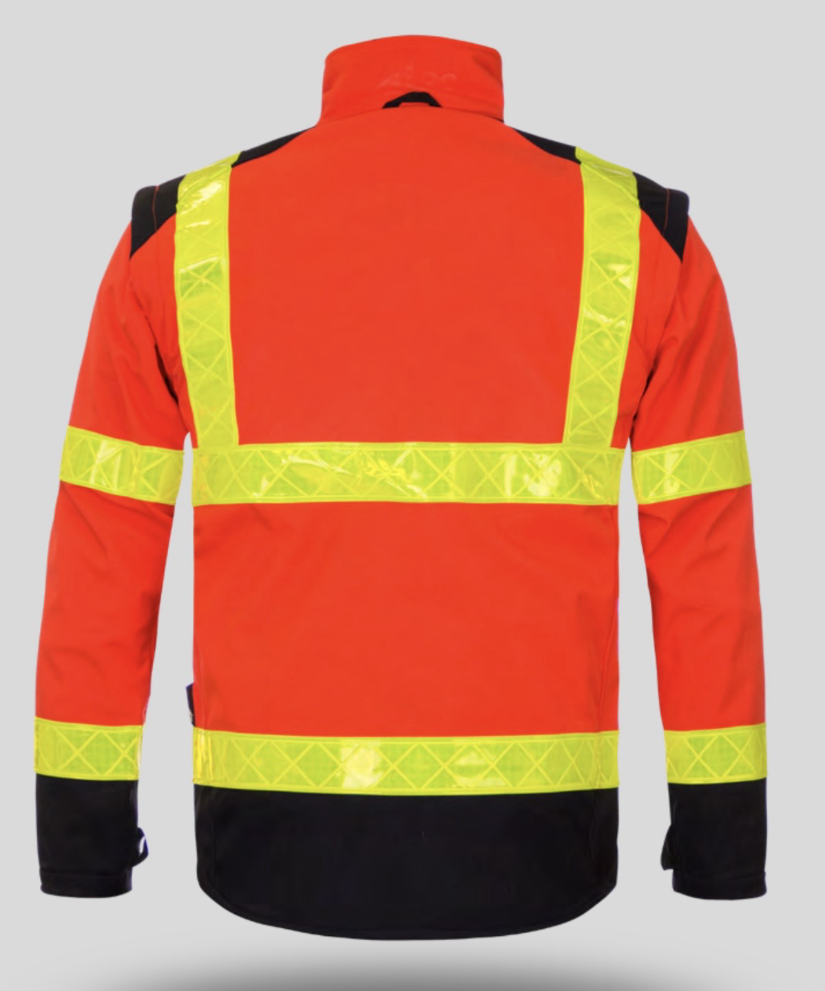 Veste softshell haute visibilité rouge manches amovibles  bandes microprimes T2S