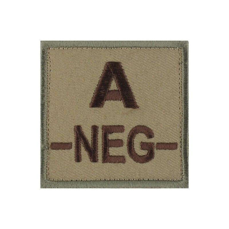 grade / écusson brodé groupe sanguin A-NEG- marron sur beige grade / écusson brodé groupe sanguin A-NEG- marron sur beige