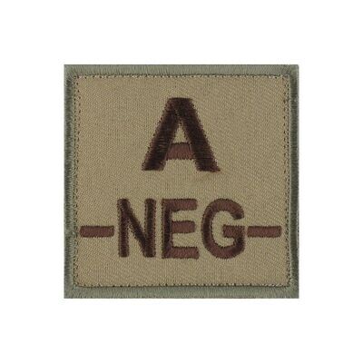 grade / écusson brodé groupe sanguin A-NEG- marron sur beige