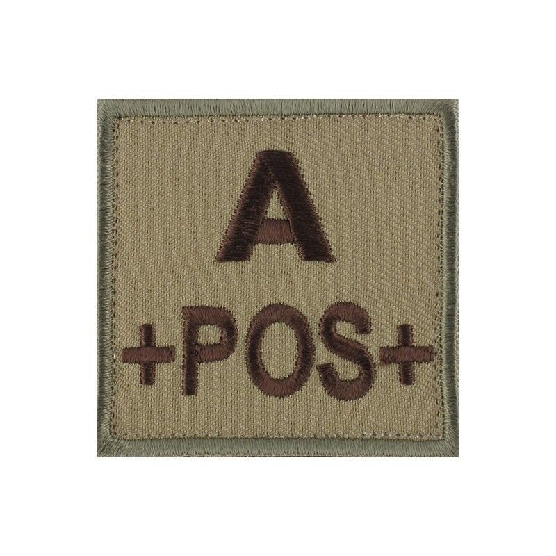 grade / écusson brodé groupe sanguin A+POS+ marron sur beige grade / écusson brodé groupe sanguin A+POS+ marron sur beige