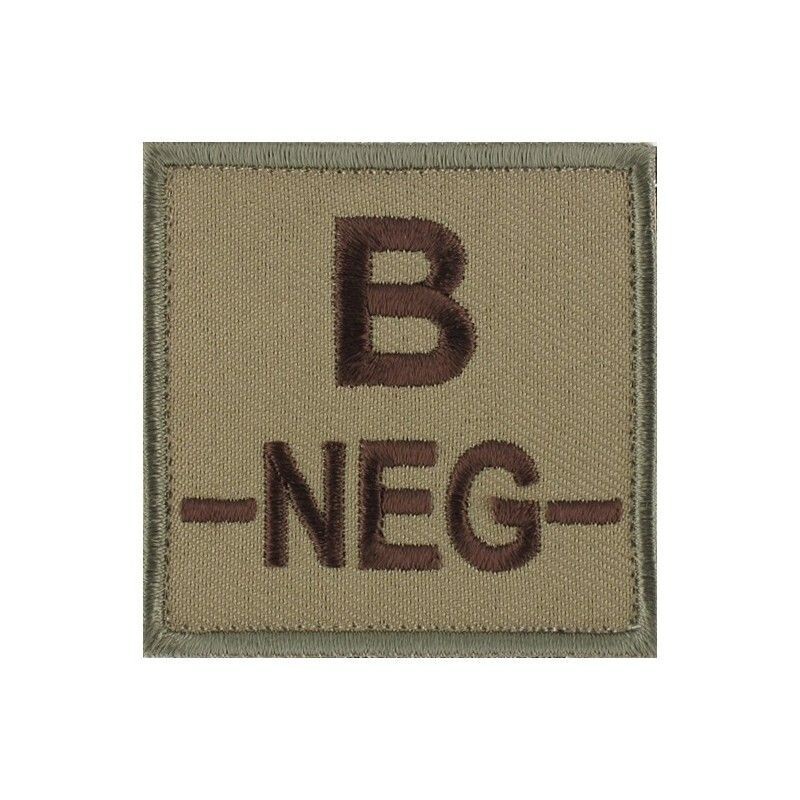 grade / écusson brodé groupe sanguin B-NEG- marron sur beige grade / écusson brodé groupe sanguin B-NEG- marron sur beige