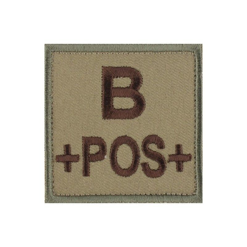 grade / écusson brodé groupe sanguin B+POS+ marron sur beige grade / écusson brodé groupe sanguin B+POS+ marron sur beige