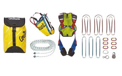 Lot de sauvetage et de protection contre les chutes LSPCC - harnais cherokee  jacket et corde terminaisons cousues COURANT