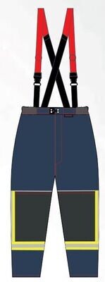 Surpantalon d'intervention textile sapeurs-pompiers niveau 1 bleu Triple Trim YPSILON avec poches cargo cuisses MARTINAS