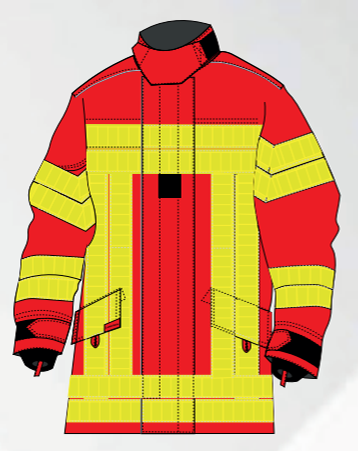 Veste d'intervention textile sapeurs-pompiers niveau 2 GAMMA rouge Haute visibilité MARTINAS
