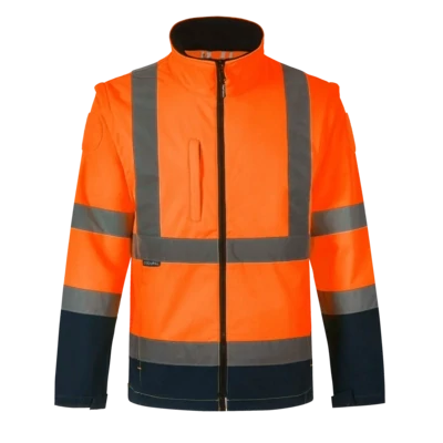 Veste softshell ZOE orange haute visibilité manches amovibles CODUPAL