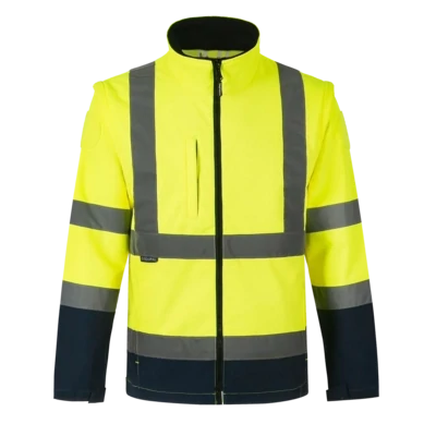 Veste softshell ZOE jaune haute visibilité manches amovibles CODUPAL
