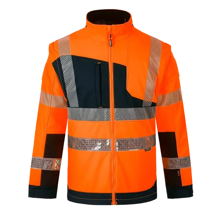 Veste softshell LUMINA S orange haute visibilité manches amovibles CODUPAL
