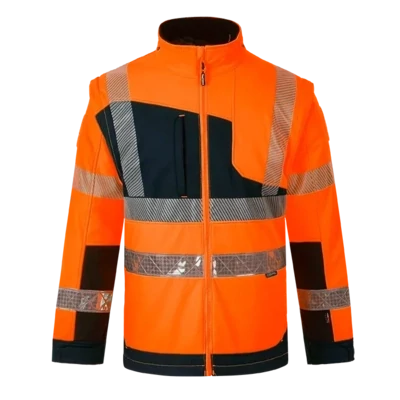 Veste softshell LUMINA S orange haute visibilité manches amovibles CODUPAL