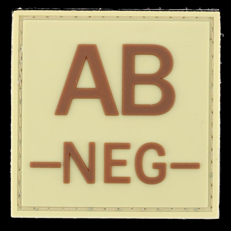 grade / écusson PVC groupe sanguin AB-NEG- marron sur beige grade / écusson PVC groupe sanguin AB-NEG- marron sur beige