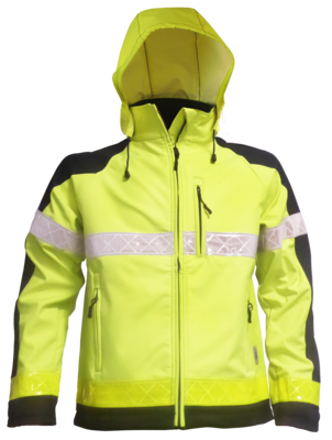 Veste softshell haute visibilité jaune avec capuche REGAIN