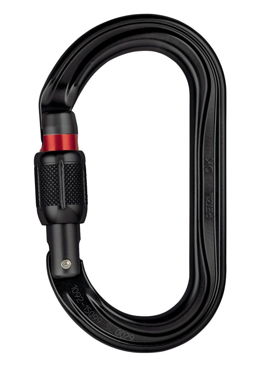 mousqueton OK ovale symétrique SCREW-LOCK noir PETZL