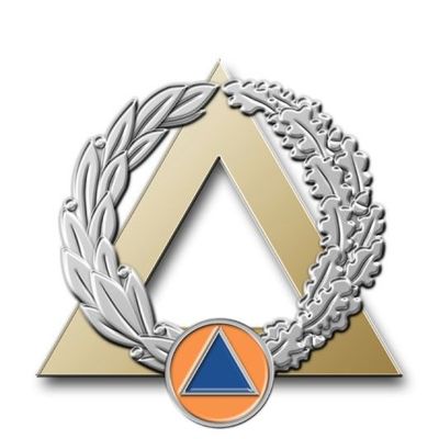 Insigne sécurité civile / sapeurs-pompiers moniteur secourisme ARGENT