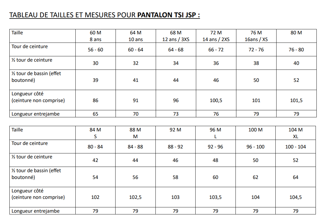 Pantalon TSI JSP jeunes sapeurs-pompiers BG-SAFETY