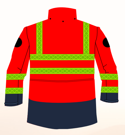 Parka / veste de pluie haute visibilité supports écussons ronds ALEX/HV2 CODUPAL